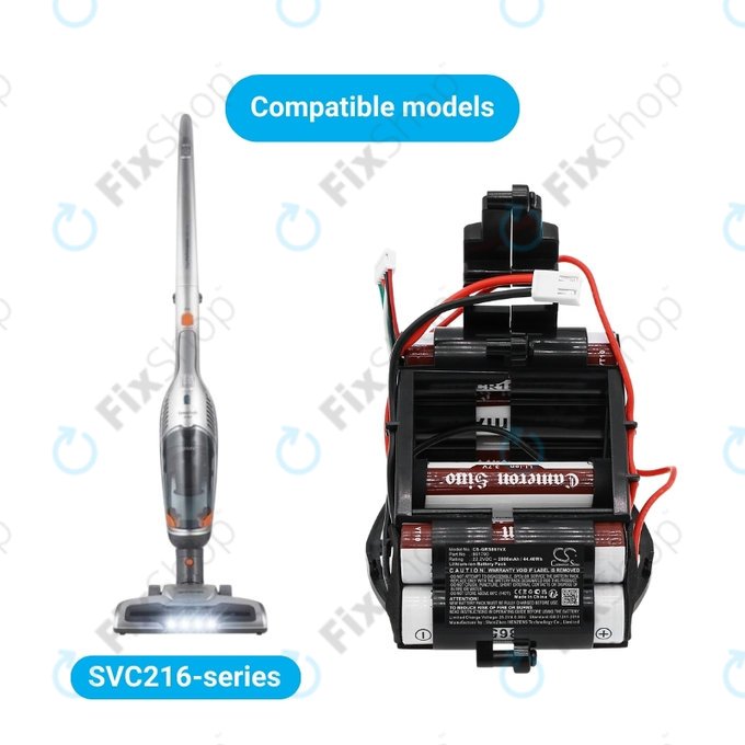 Batteria per Gorenje SVC-seriess, 861790, Li-Ion, 2000mAh, 22.2V, HQ