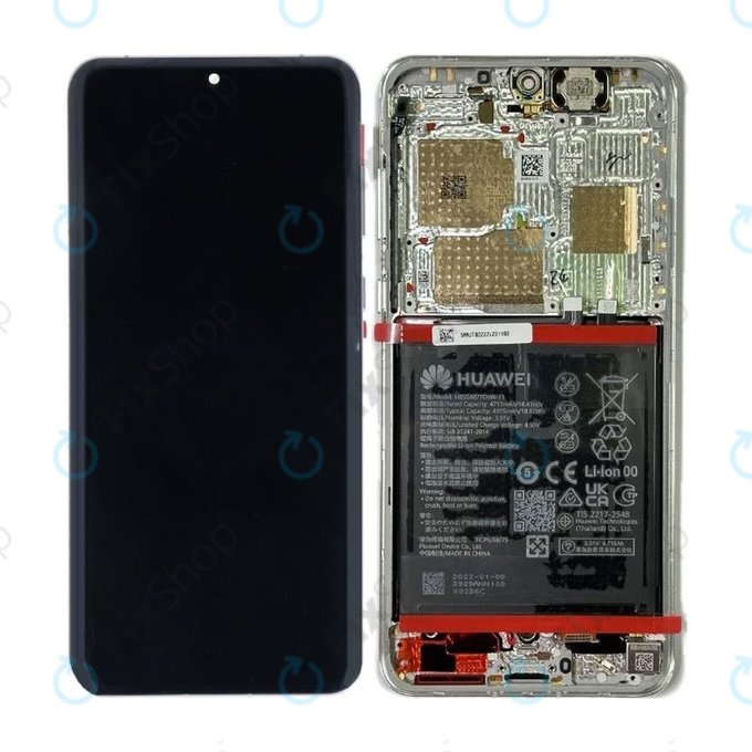 Schermo per Huawei P60 Pro, Vetro touch con cornice, batteria, 02355MUT, Genuine Service Pack