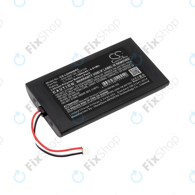 Batteria per Logitech Harmony 9, 533-000128, Li-Pol, 1300mAh, 3.7V, HQ