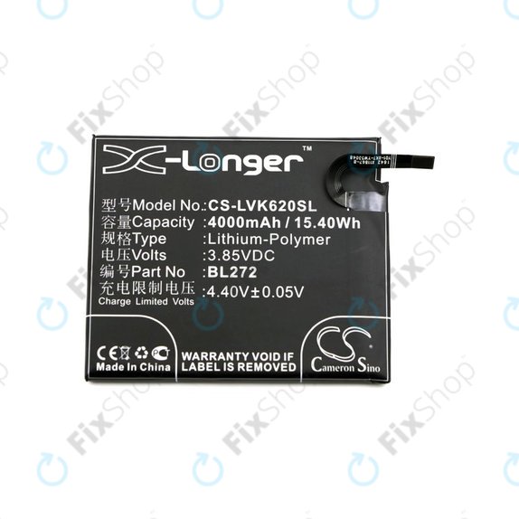 Batteria per Lenovo K6 Power, BL272, Li-Pol, 3.85V, 4000mAh, HQ