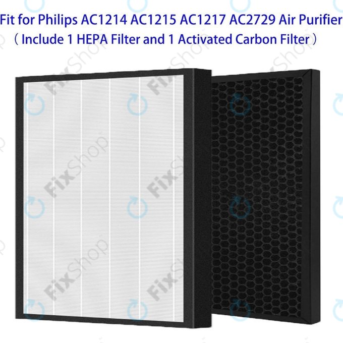 Set filtri per Philips 1000-seriess, 1000i-seriess, AC1214, AC1215, AC1217 (HEPA + Activated carbon)