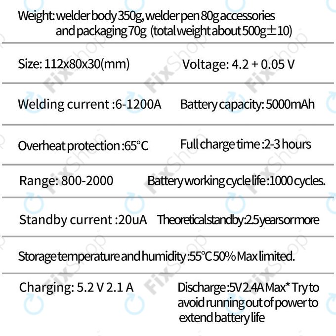 Saldatrice a punti portatile con display digitale 5000 mAh, Docreate SW