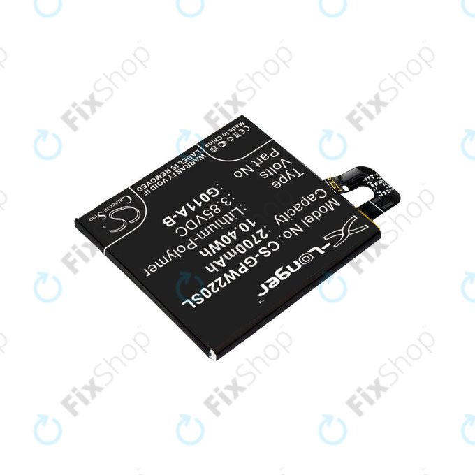 Batteria per Google Pixel 2 G011A, 2700mAh, Li-Pol, 3.85 V, G011A-B, HQ