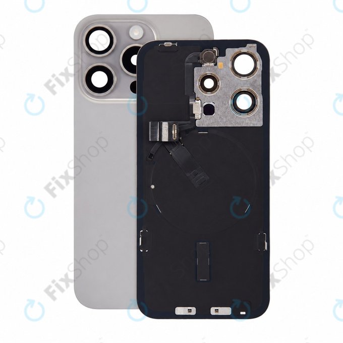 Vetro scocca posteriore per iPhone 15 Pro, Natural Titanium, Pulled A