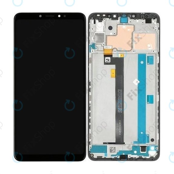 Schermo per Xiaomi Mi Max 3, Black, Vetro touch con cornice, 560610042033, Genuine Service Pack