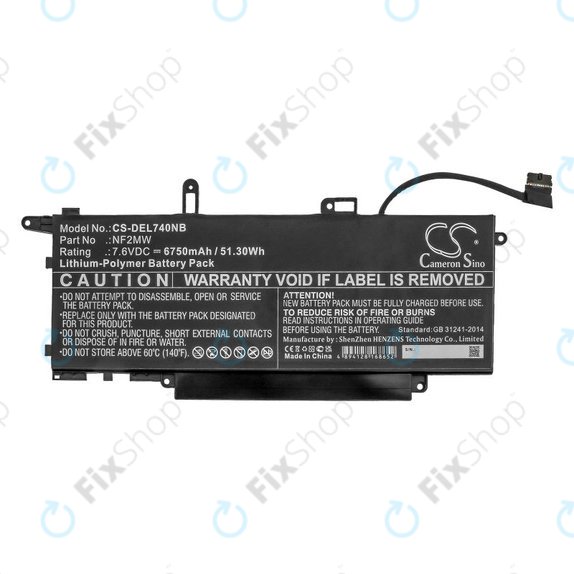 Batteria per Dell Latitude 7310 2-in-1, 7400 2-in-1, NF2MW, Li-Pol, 6750mAh, 7.6V, HQ