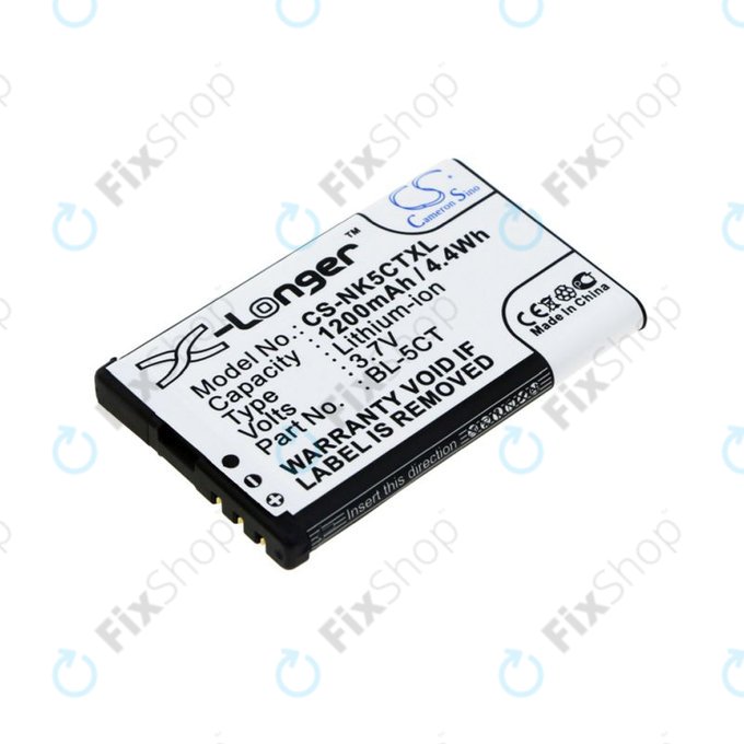 Batteria per Nokia 5220, 5630, 6303, 6700, C5, BL-5CT, Li-Ion, 3.7V, 1200mAh, HQ
