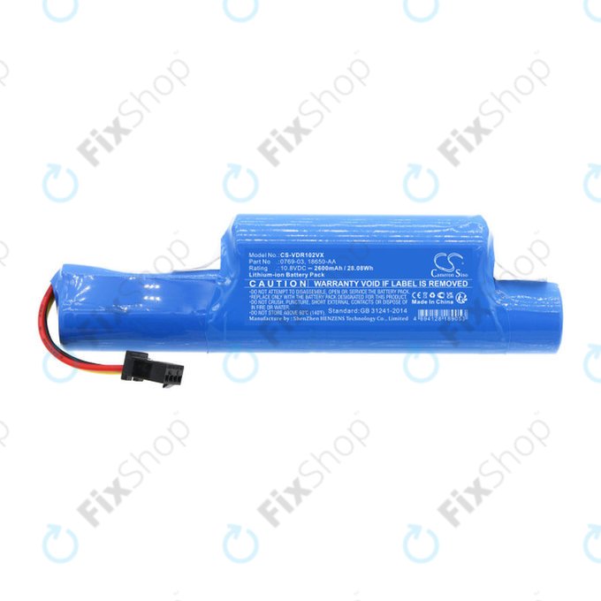 Batteria per Vileda Vr102, 201 303 One 0769-03, Li-Ion, 2600mAh, 10.8V, HQ