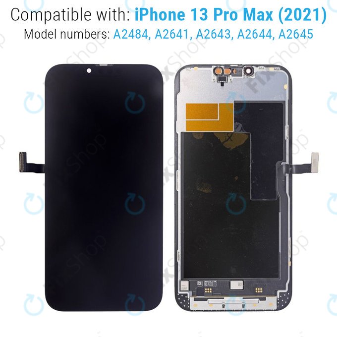 Schermo per iPhone 13 Pro Max, Vetro touch con cornice, Refurbished