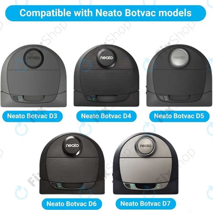 Set di ricambi per Neato Botvac D3, D4, D5, D6, D7 (1x spazzola principale, 2x filtro, 2x spazzola laterale)