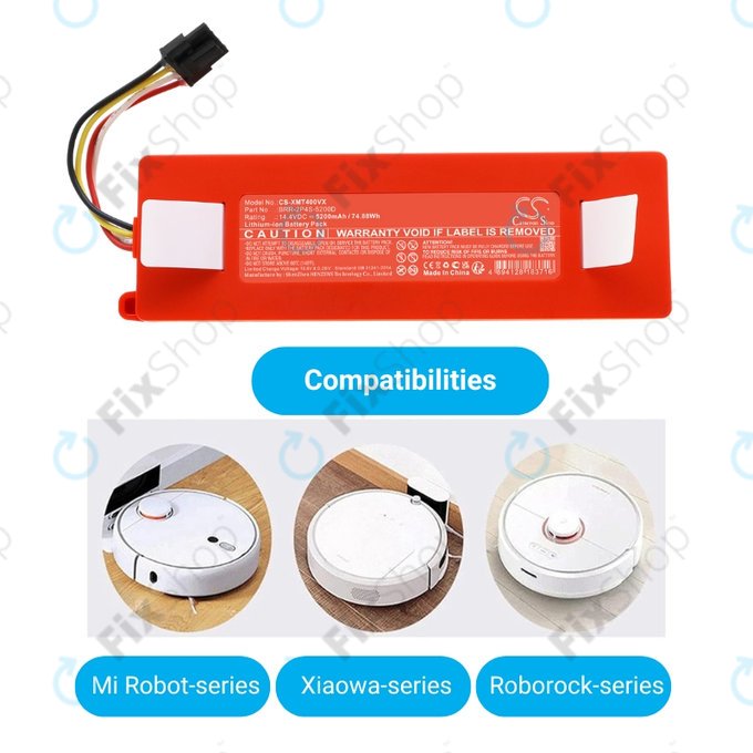 Batteria per Xiaomi RobGoldck E-seriess, Q-seriess, S-seriess, BRR-2P4S-5200, Li-Ion, 5200mAh, 14.4V, HQ