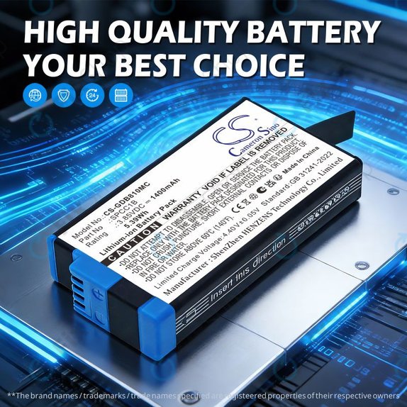 Batteria per GoPro Max, Max 360, Acbat-001, SPCC1B, Li-Ion, 1400mAh, 3.85V, HQ