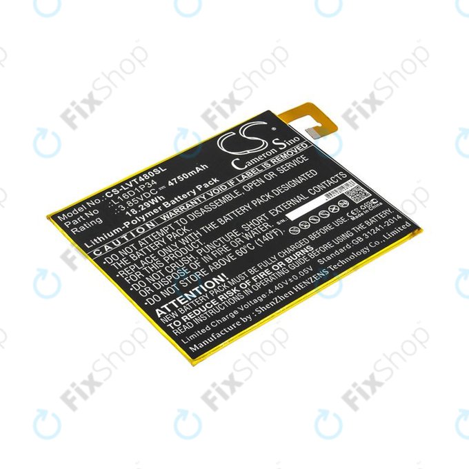 Batteria per Lenovo Tab4 8, L16D1P34, Li-Pol, 3.85V, 4750mAh, HQ