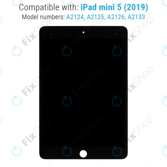 Schermo LCD per iPad Mini 5, Black, Vetro touch senza cornice, Refurbished
