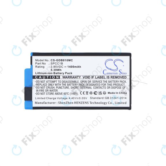 Batteria per GoPro Max, Max 360, Acbat-001, SPCC1B, Li-Ion, 1400mAh, 3.85V, HQ