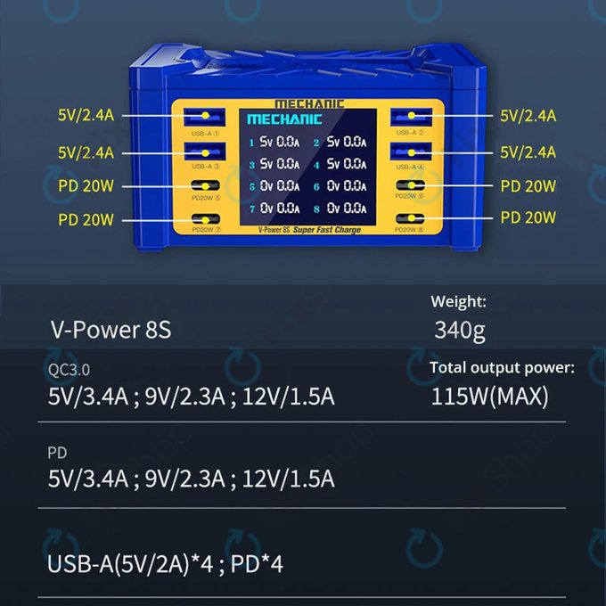 Stazione di ricarica service, Mechanic V-Power 8S