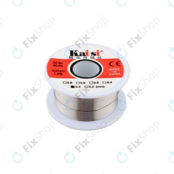 Filo di stagno per saldature di precisione Sn/Pb - 0,3 mm (50 g), Kaisi