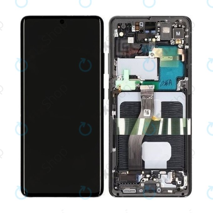 Schermo per Samsung S21 Ultra G998B, Phantom Black, Vetro touch con cornice, GH82-26035A, GH82-26036A, Genuine Service Pack
