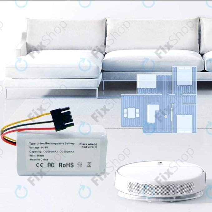 Batteria per Xiaomi Mi Robot Vacuum Mop 2 Lite, E10, N011-4S1P, Li-Ion, 2600mAh, 14.4V