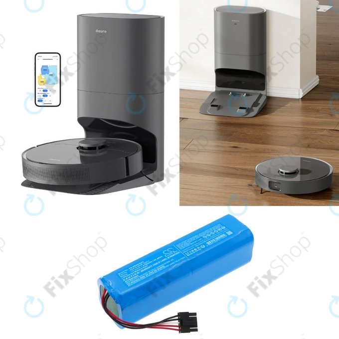 Batteria per Xiaomi Dreame Bot X30 Ultra, X40 Ultra, X40 Pro Ultra, L30 Ultra, D10s Plus, R2416-4S2P-HPLS, Li-Ion, 5200mAh, 14.4V, HQ