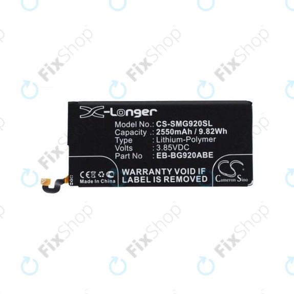 Batteria per Samsung S6 G920F, EB-BG920ABE, 2500mAh, HQ
