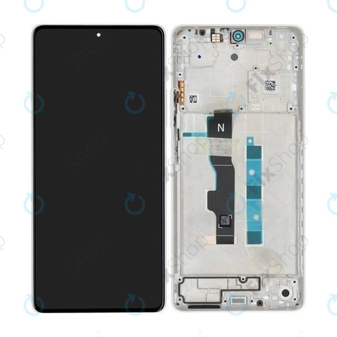 Schermo per Xiaomi Redmi Note 13 5G 2312DRAABC, Arctic White, Vetro touch con cornice, 5600040N1700, Genuine Service Pack