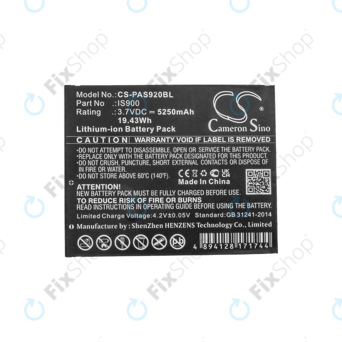 Batteria per Pax A920, A920c, IS900, Li-Ion, 5250mAh, 3.7V, HQ