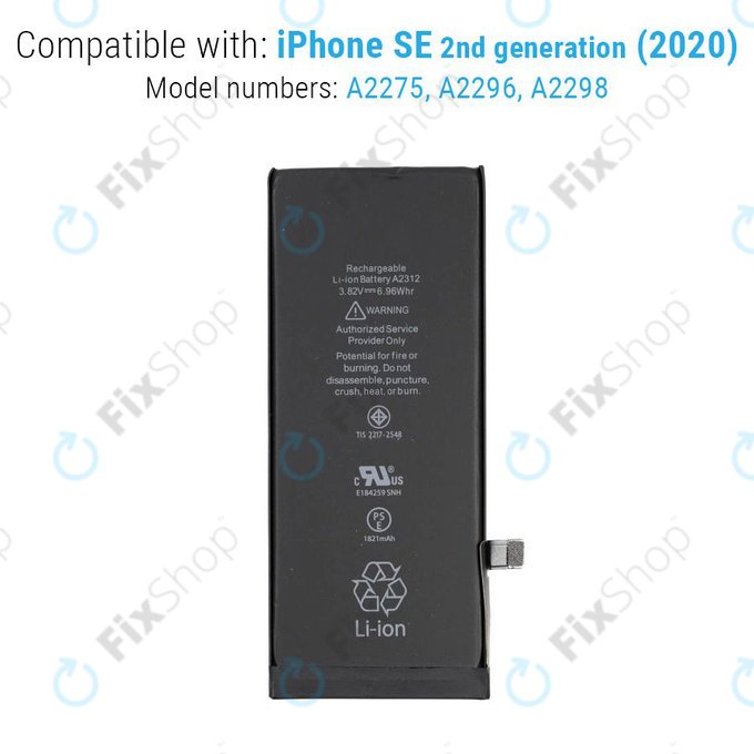 Batteria per iPhone SE (2nd Gen 2020), 1821mAh, A2312, Service Pack
