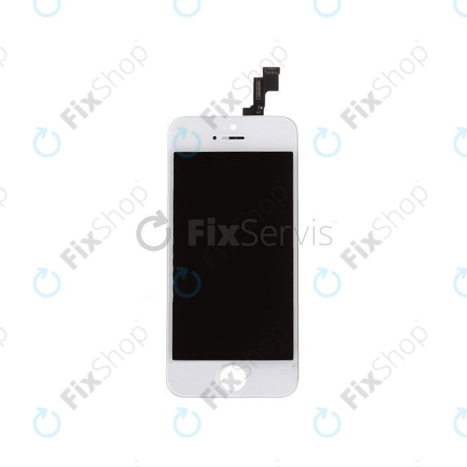 Schermo per iPhone 5S, SE, White, Vetro touch con cornice