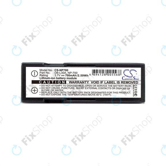 Batteria per Minolta Dg-X50-K, Pentax Optio Z10, Samsung L77, Sanyo, NP-700, Li-Ion, 700mAh, 3.7V, HQ
