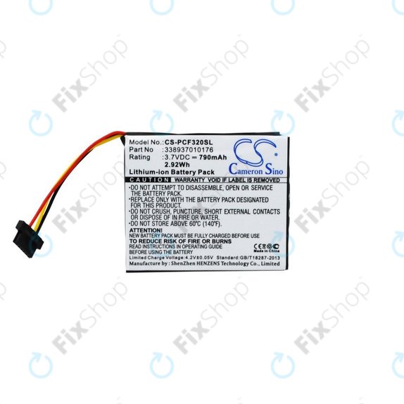 Batteria per Pioneer AVIC-F320BT, 338937010176, Li-Ion, 790mAh, 3.7V, HQ
