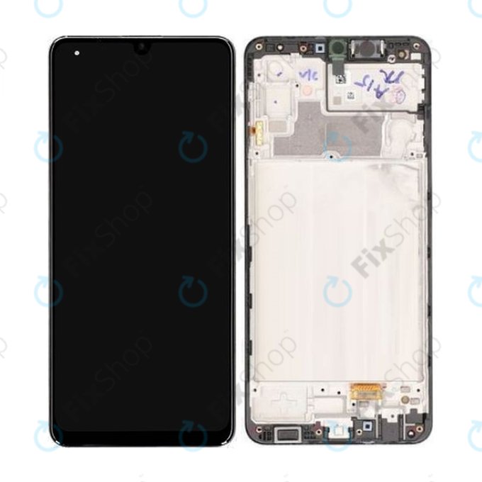 Schermo per Samsung M32 M325F, Black, Vetro touch con cornice, GH82-25981A, GH82-26193A, Genuine Service Pack