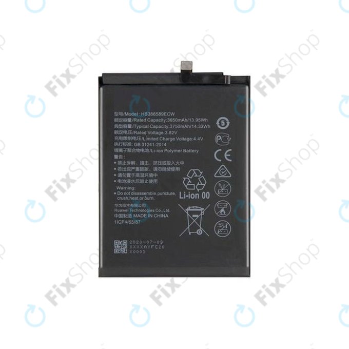 Batteria per Huawei Honor Play, Mate 20 Lite, Nova 3, Nova 5T, P10 Plus, View 10, HB386589ECW, 3750mAh