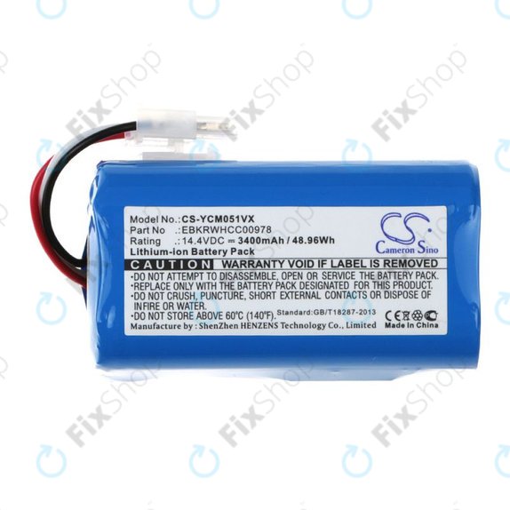 Batteria per iClebo ARTE YCR-M05, EBKRBKDL001039, Li-Ion, 3400mAh, 14.4V, HQ