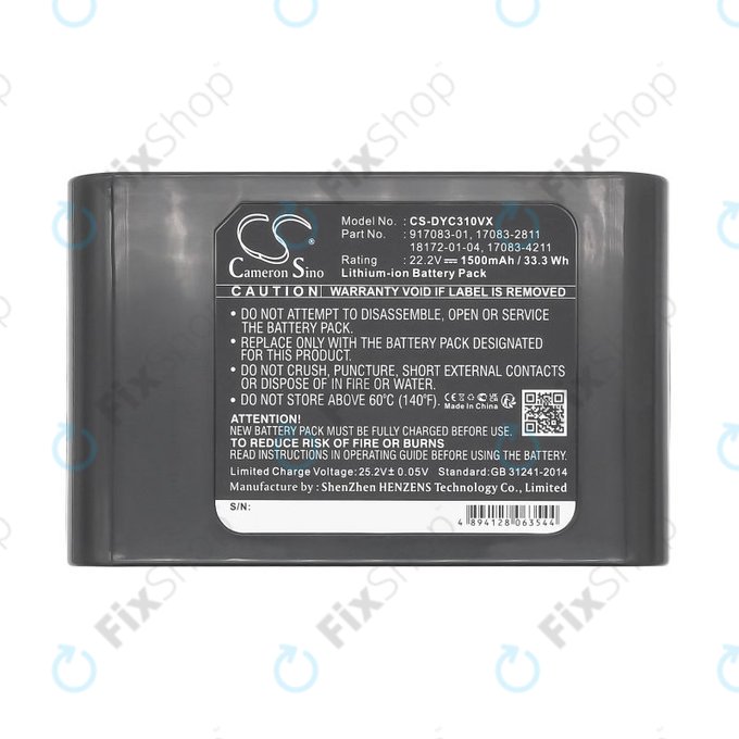 Batteria per Dyson DC31, DC34 DC35 DC44 17083-2811, Li-Ion, 1500mAh, 22.2V, HQ