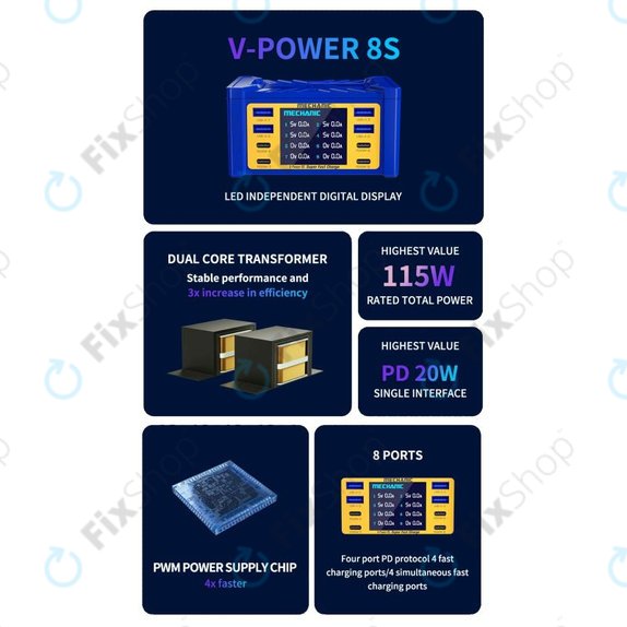 Stazione di ricarica service, Mechanic V-Power 8S