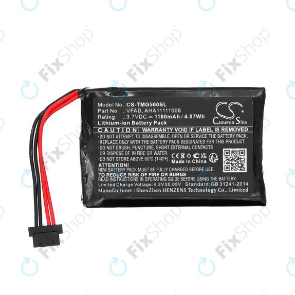 Batteria per TomTom GO 5000, 5100, 6000, 6100, 6200, Pro 5250, VFAD, Li-Ion, 1100mAh, 3.7V, HQ