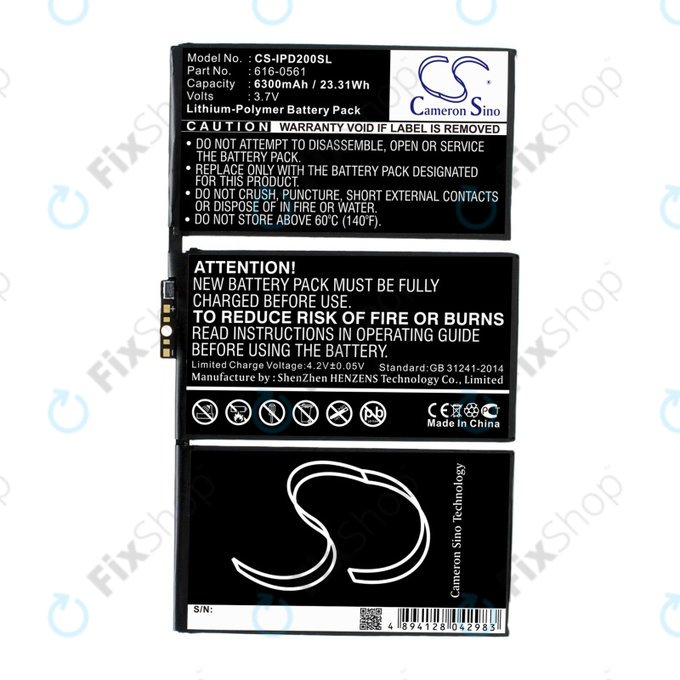 Batteria per Apple iPad 2, 616-0561, 616-0559, 6300mAh, HQ