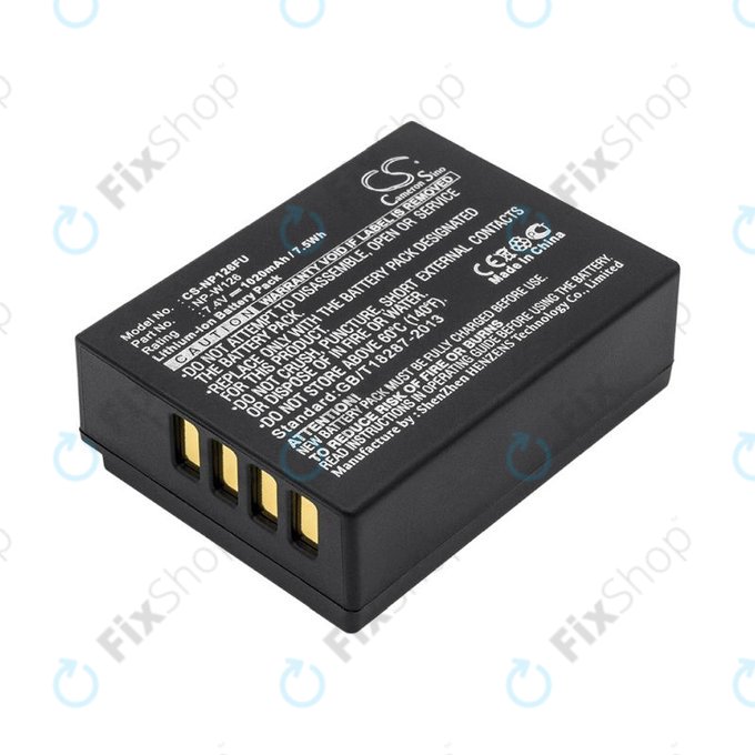Batteria per Fujifilm FinePix, NP-W126, NP-W126S, Li-Ion, 1020mAh, 7.4V, HQ