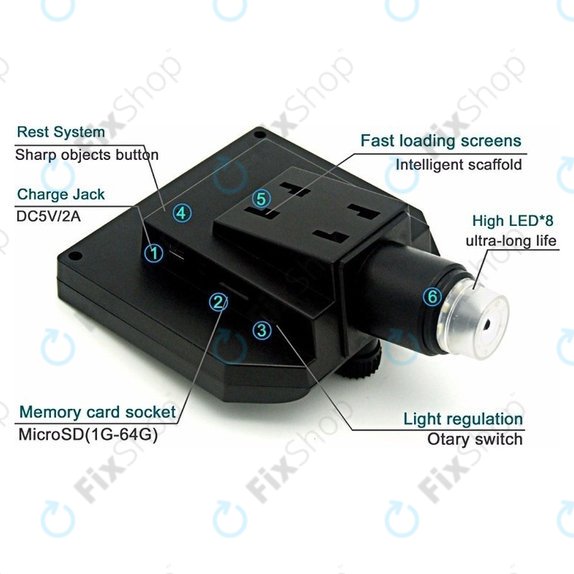 Microscopio digitale / fotocamera / lente d’ingrandimento portatile Wi-Fi (1080p)