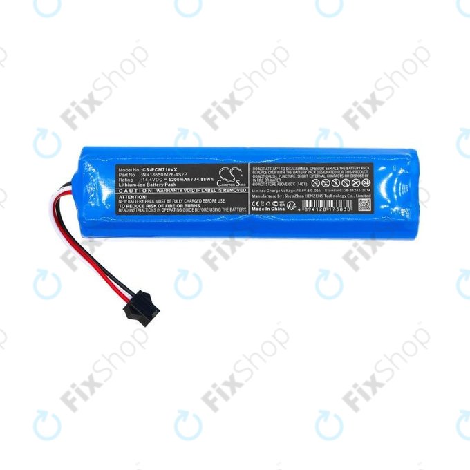 Batteria per Xiaomi Roidmi EVE Plus, Viomi, Lydsto, Proscenic, Tefal, NR18650 M26-4S2P, SUN-INTE-181, H18650CH-4S2P, Li-Ion, 5200mAh, 14.4V, HQ