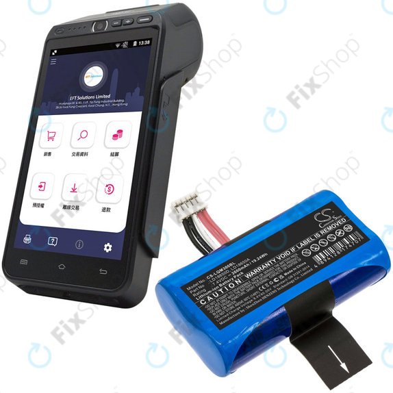 Batteria per Ingenico Apos A8, LD18650D, Li-Ion, 2600mAh, 7.4V, HQ