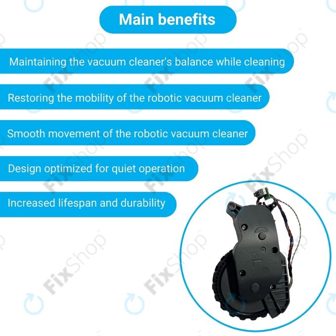 Ruota con motore (sinistra) per Xiaomi RobGoldck S5 Max, S6 Pure, S7, Black