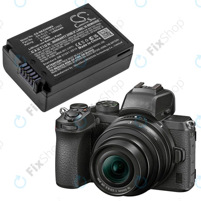 Batteria per Nikon Z50, Z50 ZFC, Z30, Z FC, EN-EL25, Li-Ion, 1280mAh, 7.6V, HQ