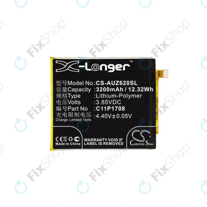 Batteria per Asus Zenfone 5 ZE620KL, 3200mAh, Li-Pol, 3.85 V, C11P1708, HQ