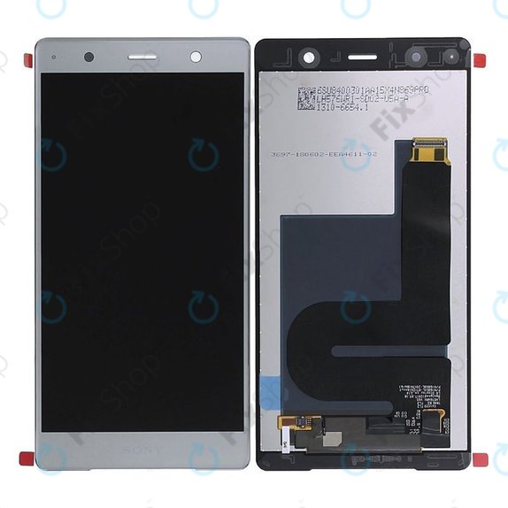 Schermo LCD per Sony Xperia XZ2 Premium, Chrome Silver, Vetro touch senza cornice, Genuine Service Pack