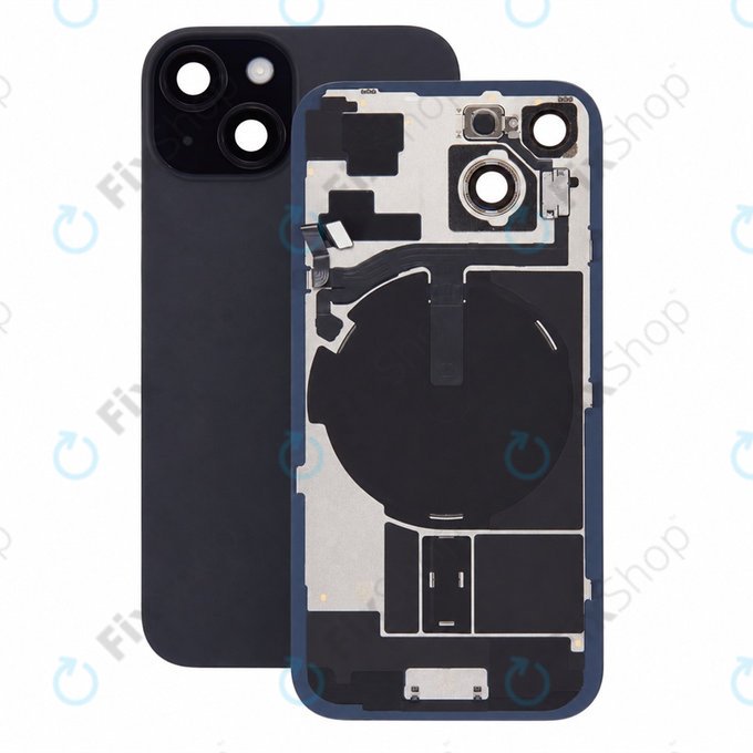 Vetro scocca posteriore per iPhone 15, Black, Pulled A