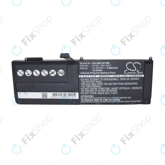 Batteria A1321 per MacBook Pro 15" A1286 (Mid 2009 - Mid 2010), 7200mAh, HQ