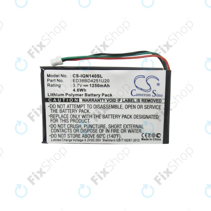 Batteria per Garmin Nüvi 1400, 1450, 1450T, 1490LMT, 1490T, 1490T Pro, ED38BD4251U20, 1250mAh, HQ