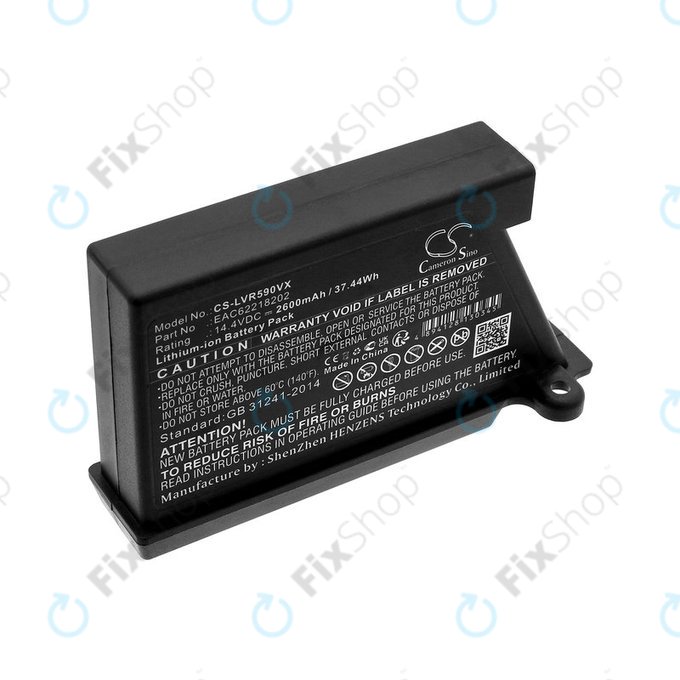 Batteria per LG Hombot, LG VR EAC62218202, Li-ion, 2600mAh, 14.4V, HQ